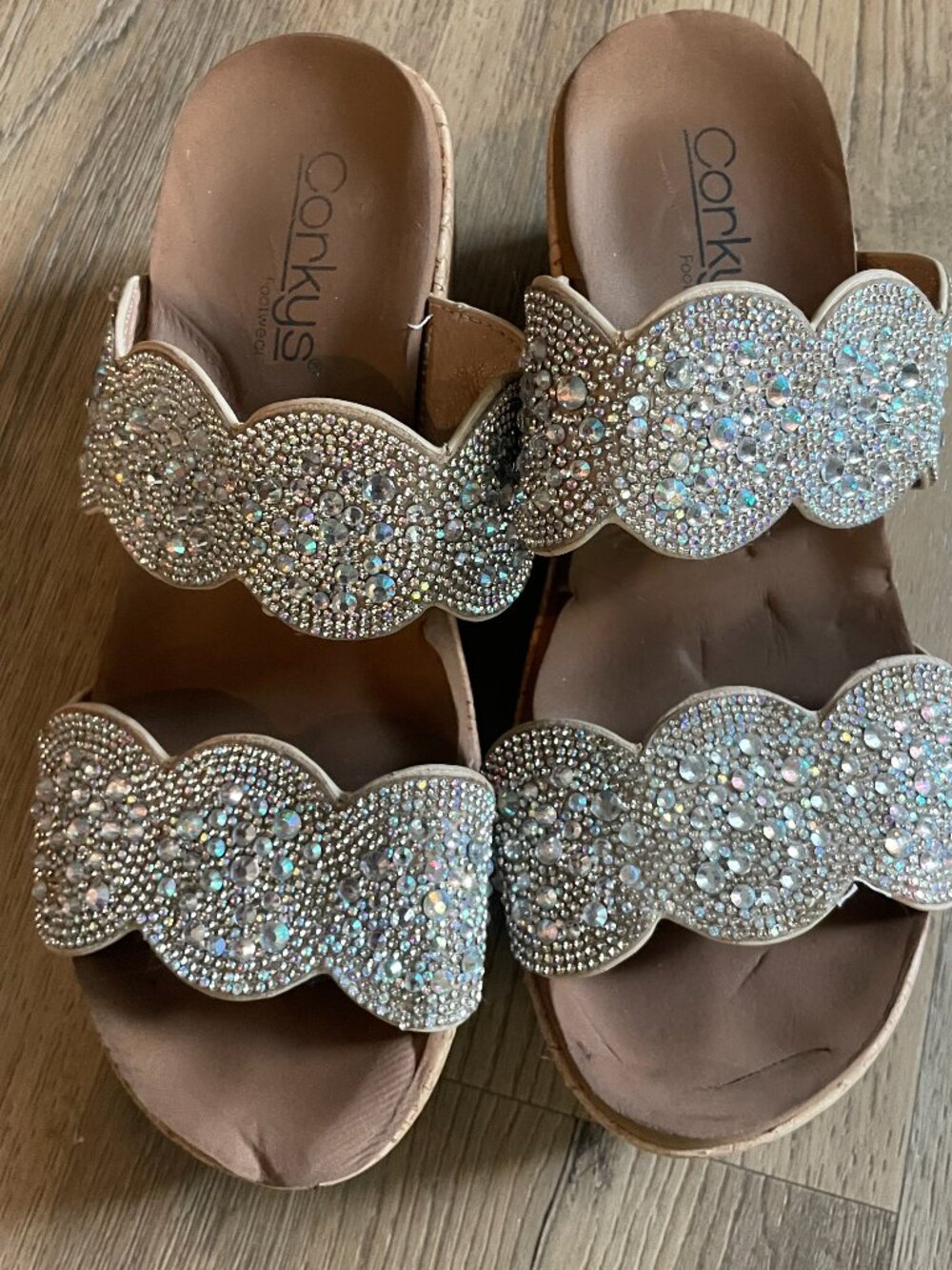 Corkys Women's Sparkle Studded Wedge Sandal Shoes Size: 8 Resort